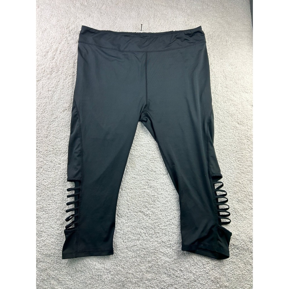 Zone Pro Women's Black 3X Leggings Stretch Activewear Cutout Detail